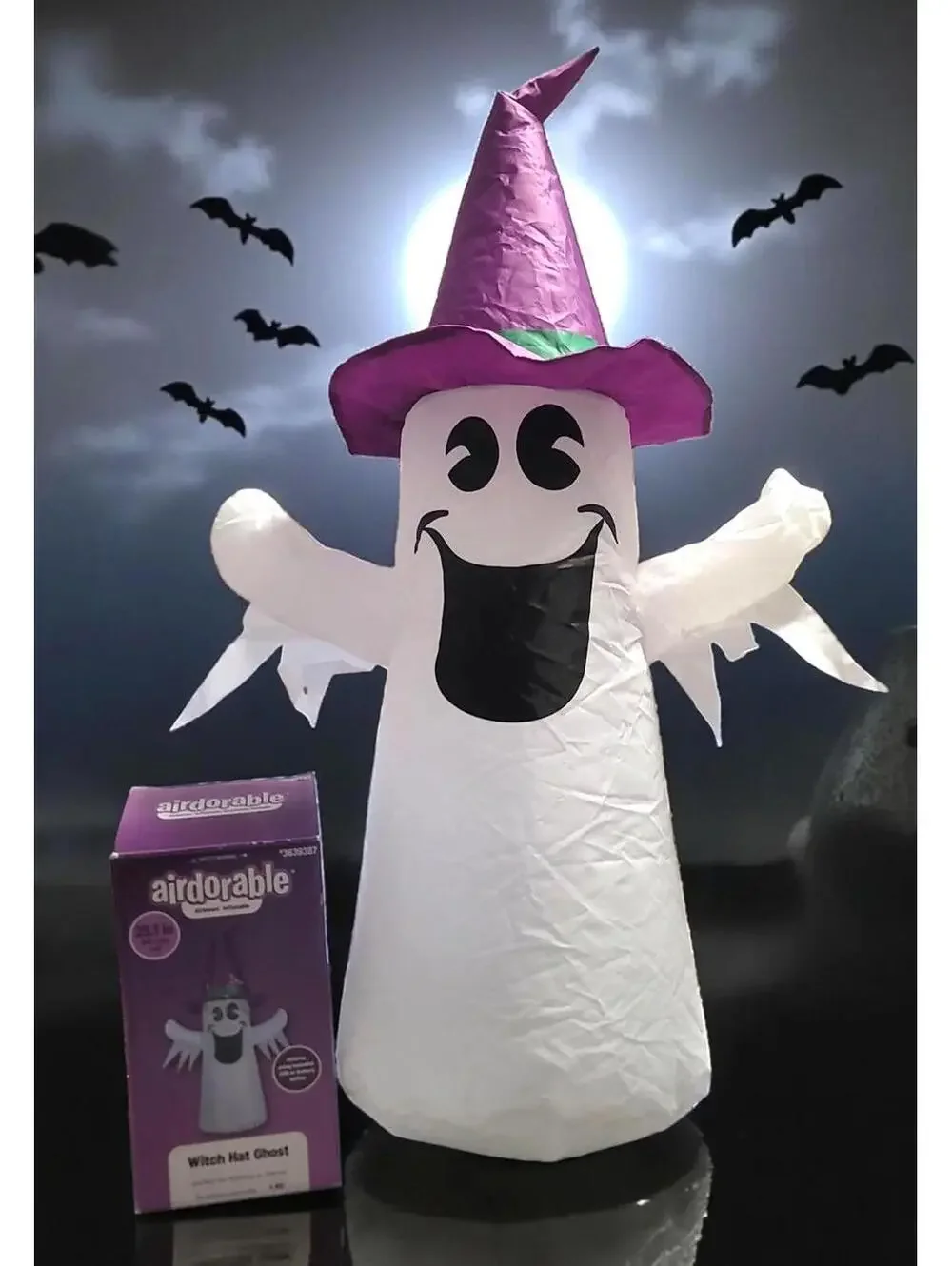 Airdorable Witch Hat Ghost Inflatable Halloween Decor - USB / Battery Operated